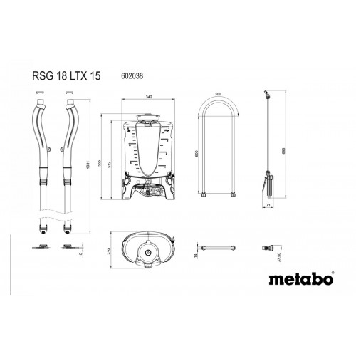 Akumulátorový postrekovač METABO RSG 18 LTX 15 (bez batérie a nabíjačky)