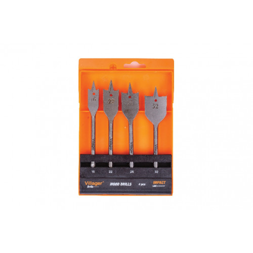 Ploché vrtáky do dreva VILLAGER DWS-SET, 4ks