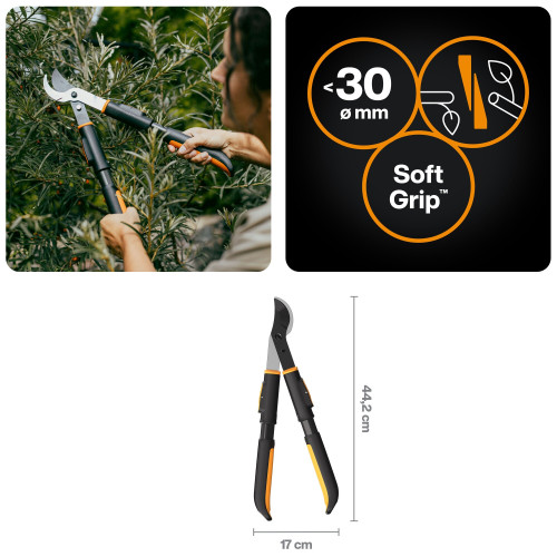 Dvojčepeľové nožnice na hrubé konáre Fiskars OneClick Dvojčepeľové nožnice na hrubé konáre Fiskars OneClick