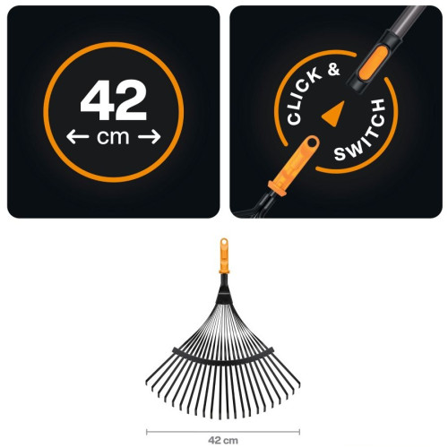 Kovové hrable na lístie Fiskars OneClick
