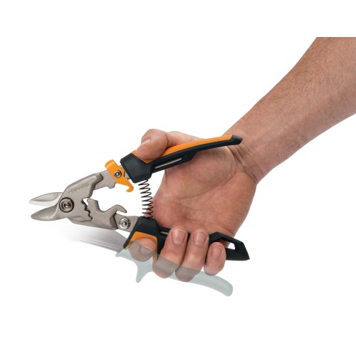 Prevodové nožnice na plech FISKARS PowerGear, krátka čepeľ