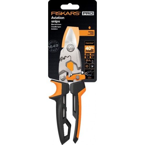 Prevodové nožnice na plech FISKARS PowerGear, krátka čepeľ