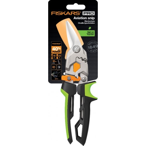 Prevodové nožnice na plech FISKARS PowerGear, pravé