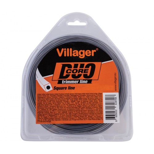 Hranatý silón do krovinorezu 2,4 mm x 390 m VILLAGER duo core