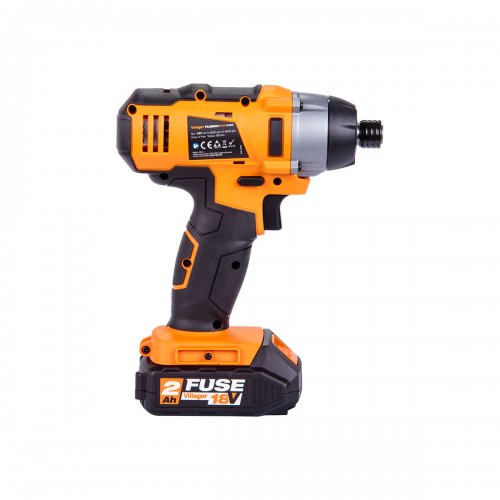 Aku skrutkovač VILLAGER FUSE VLN 3220 + aku rázový skrutkovač VILLAGER FUSE VLN 3420, 2x batéria, 1x nabíjačka